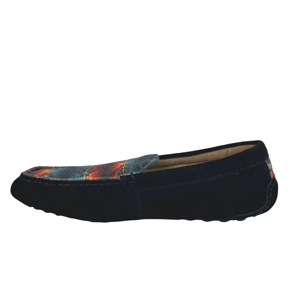 Pendleton Saltillo Mens Black Suede Southwest Aztec Driving Moc Loafers Size 8M